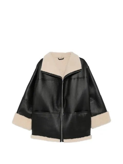 TOTEME shearling-trim oversized jacket