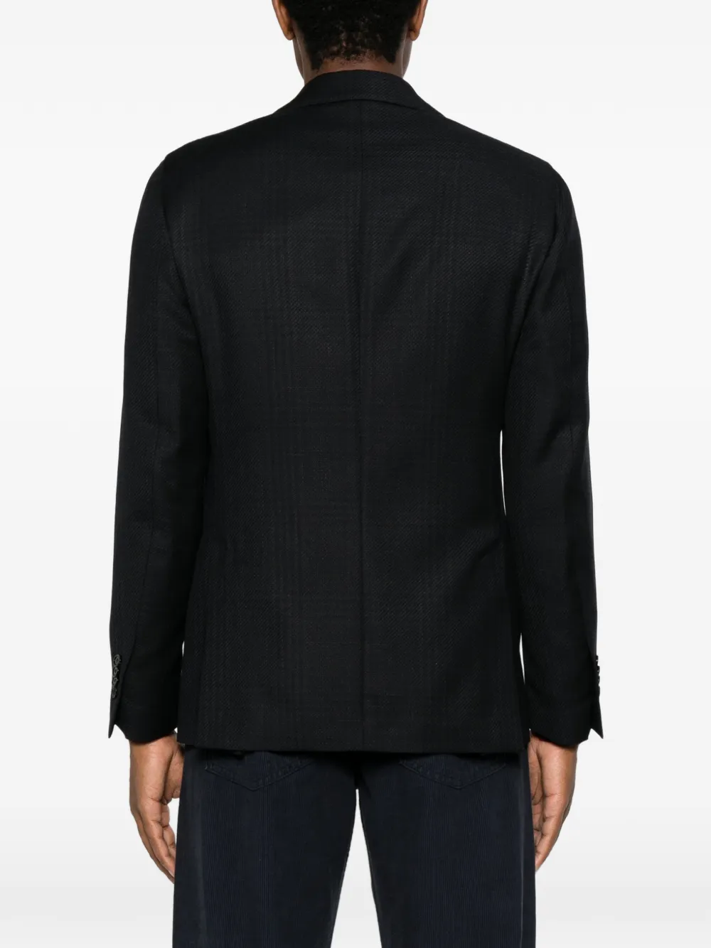 Lardini logo-pin single-breasted blazer Blauw
