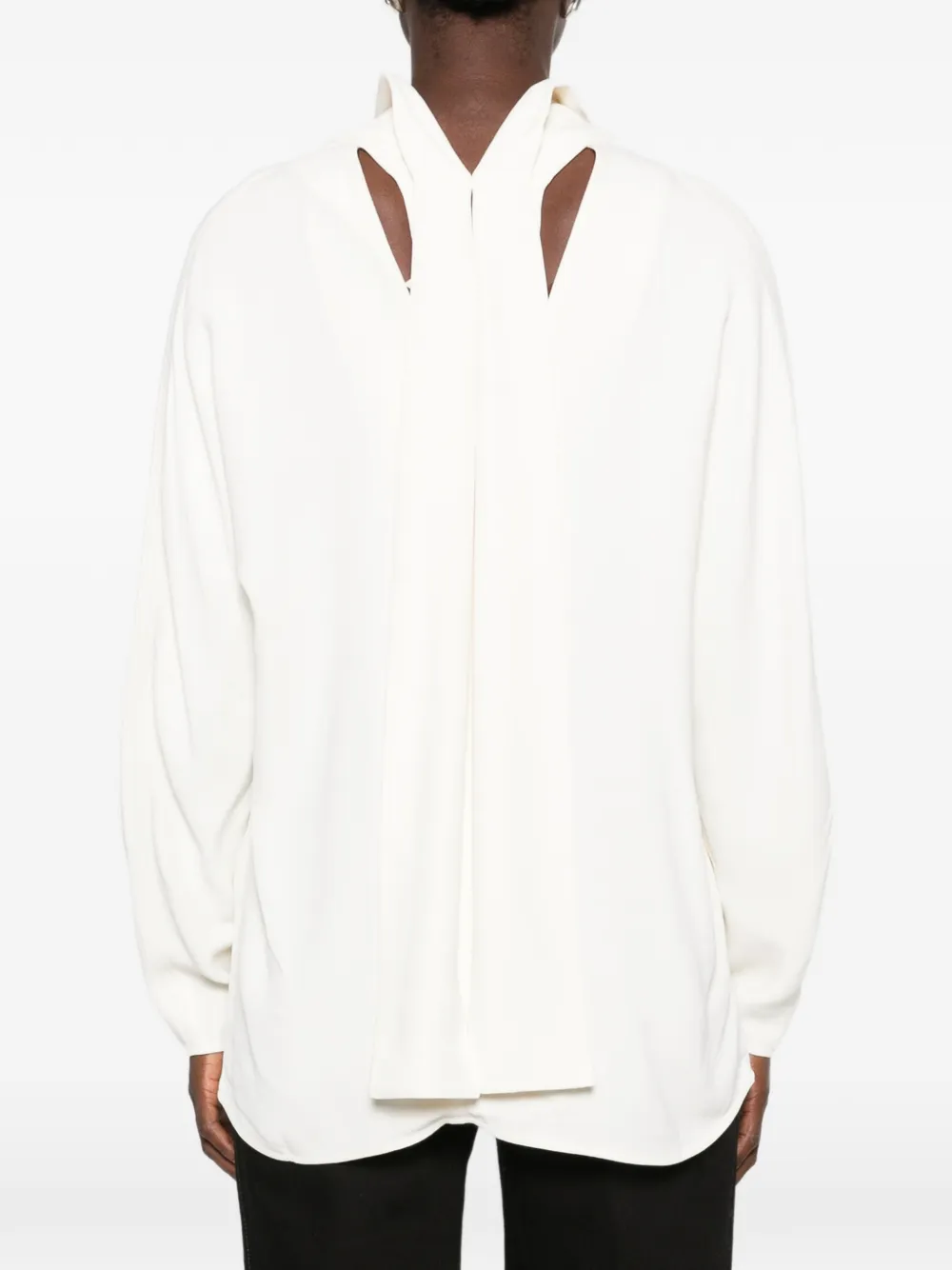 TOTEME draped cut-out blouse Beige