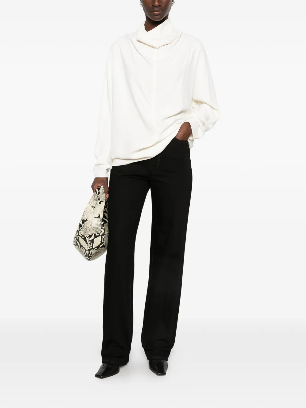 TOTEME draped cut-out blouse Beige