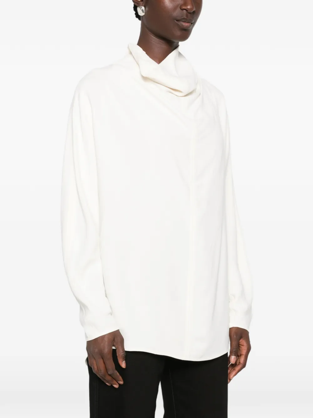 TOTEME draped cut-out blouse Beige