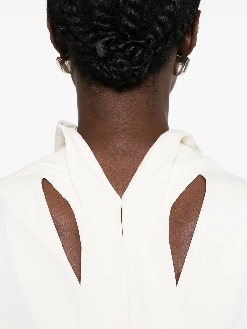 TOTEME draped cut-out blouse Beige