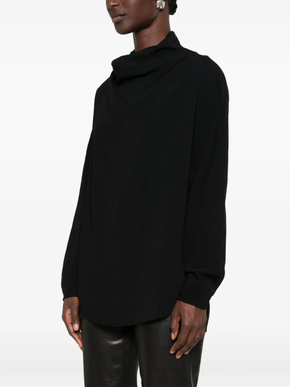 TOTEME cowl-neck cut-out blouse Zwart