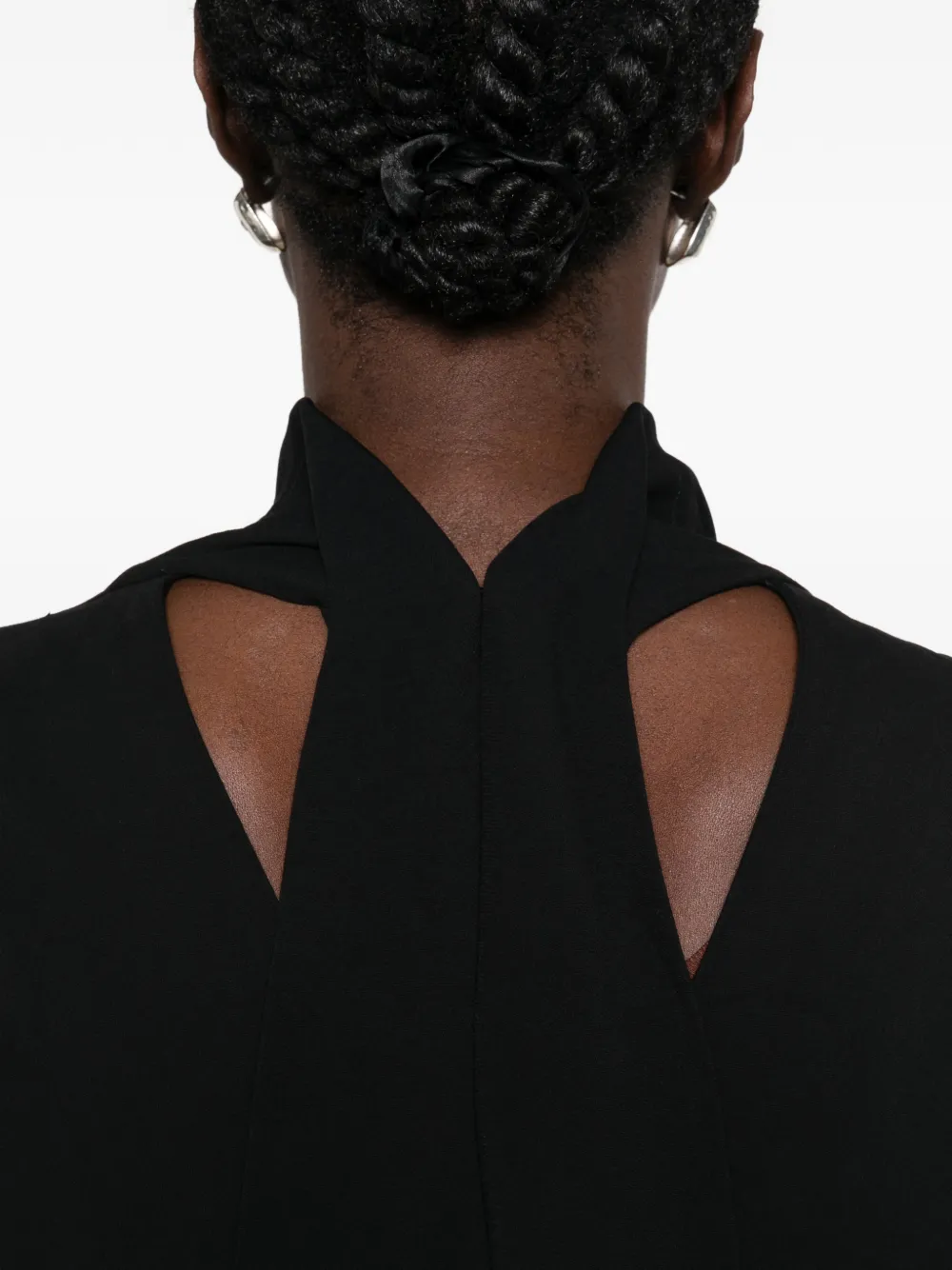 TOTEME cowl-neck cut-out blouse Zwart