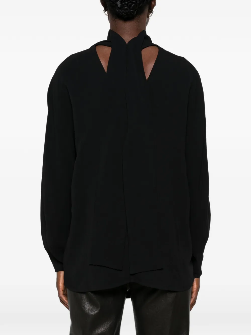 TOTEME cowl-neck cut-out blouse Zwart