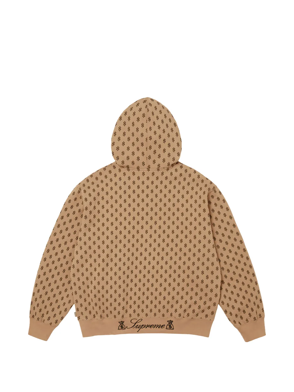 Supreme Hoodie met monogram-print en rits Bruin
