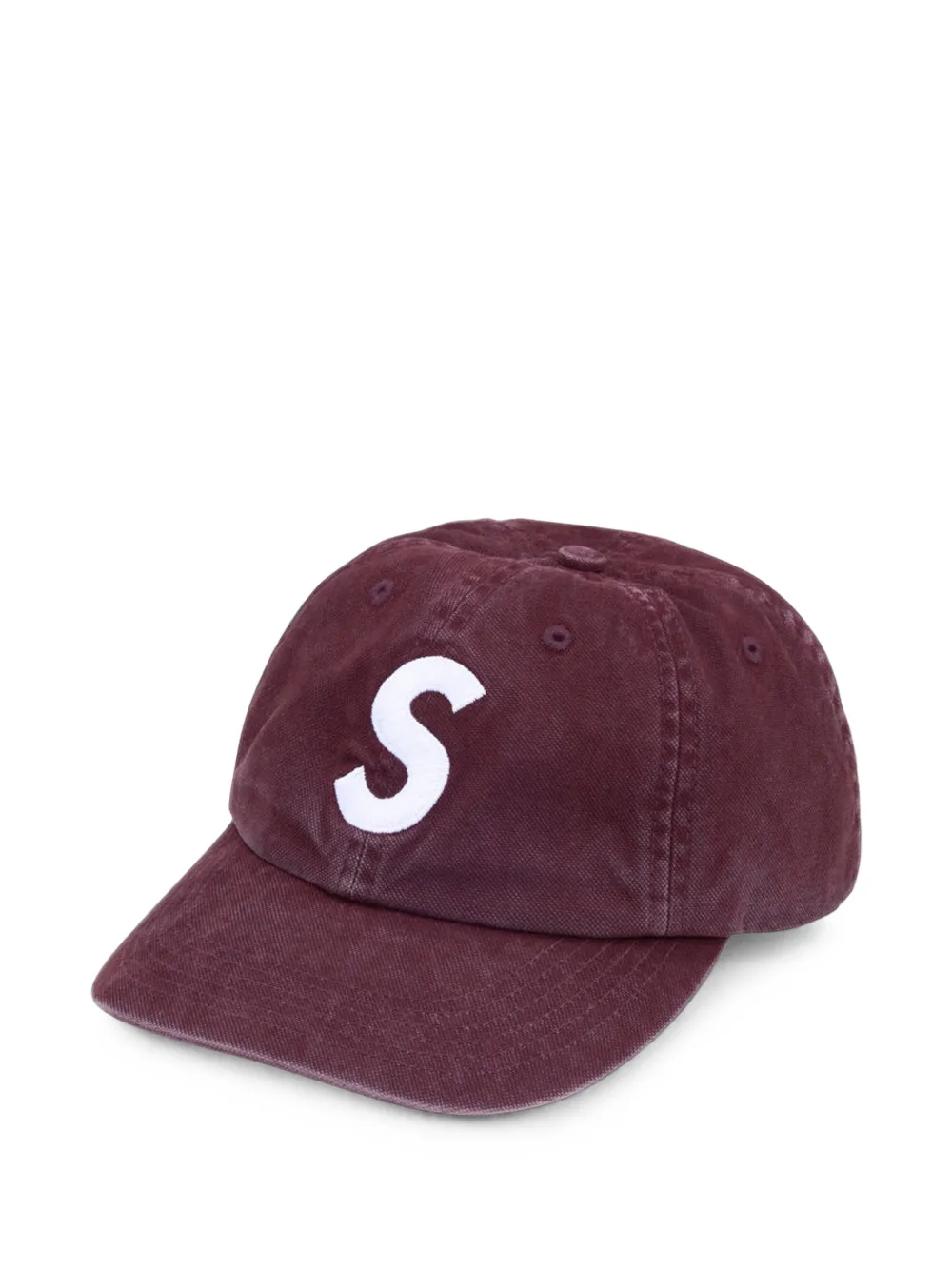 Supreme S Logo washed canvas baseball cap