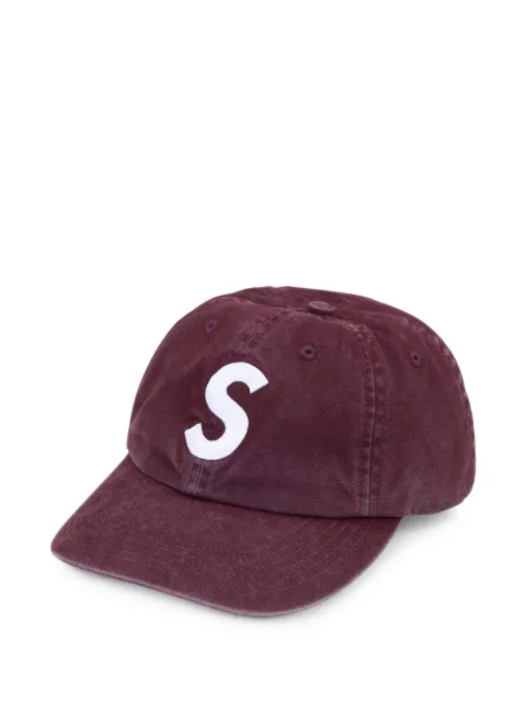 Supreme S Logo washed canvas baseball cap