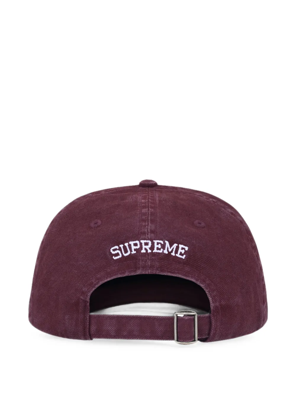 Supreme S Logo canvas honkbalpet met verwassen effect Rood