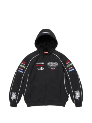 Supreme Warriors appliqué-detailing zip-up Hoodie | Grey | FARFETCH