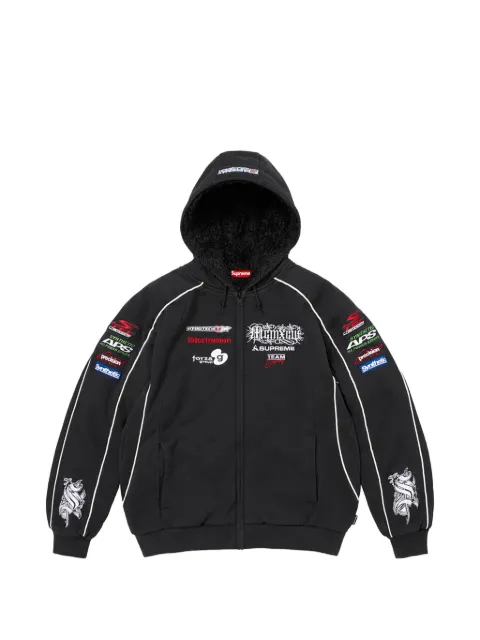 Supreme 레이싱 로고 패치 후드 집업