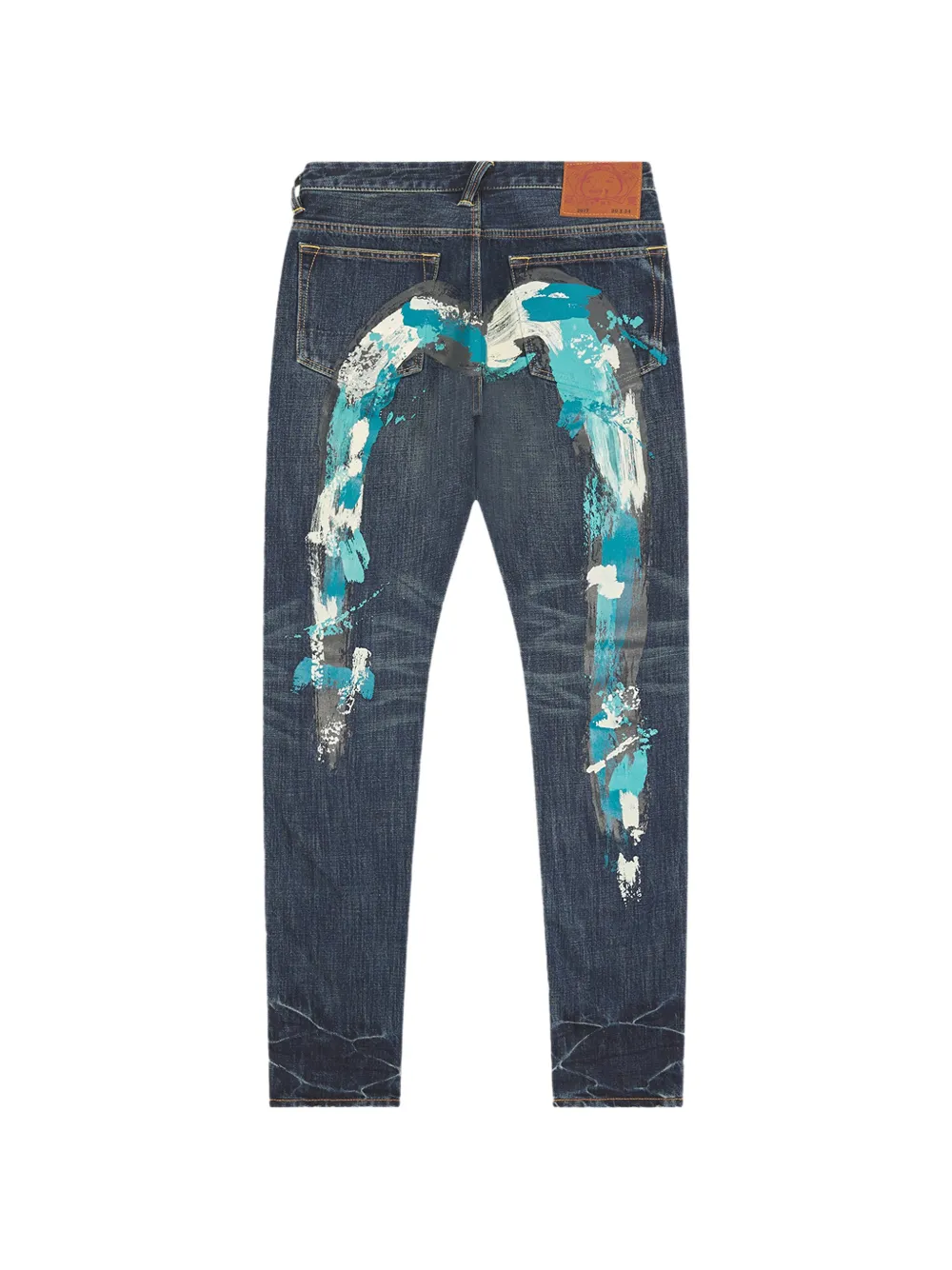 EVISU Jeans met Daicock-print Blauw
