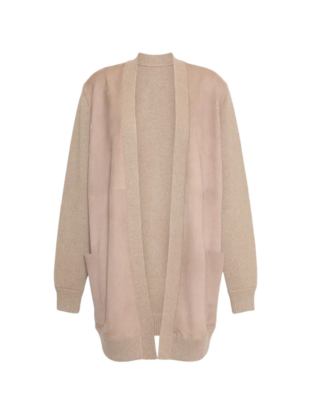 Max Mara Oliveto suede-panelled cardigan - Neutrals