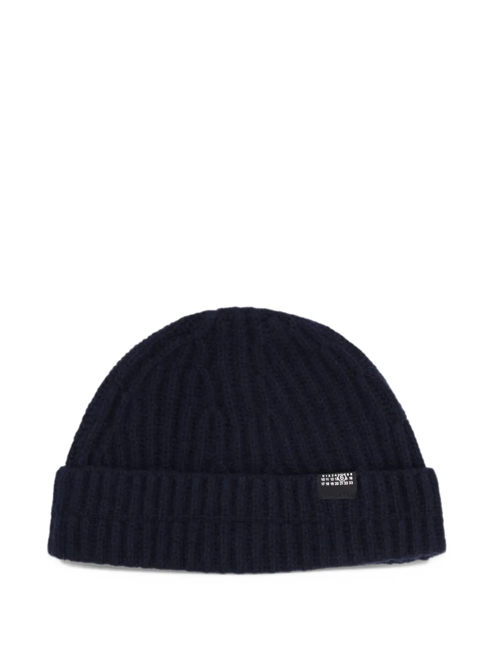 MM6 Maison Margiela ribbed-knit beanie hat - Blu