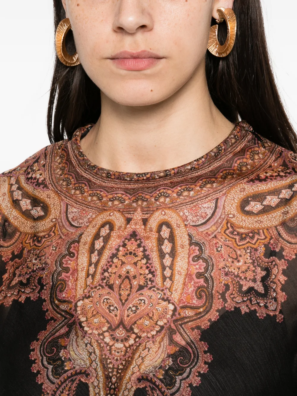 ZIMMERMANN paisley-print belted maxi dress Zwart