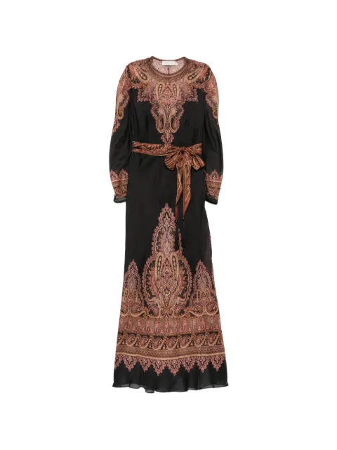 ZIMMERMANN paisley-print belted maxi dress