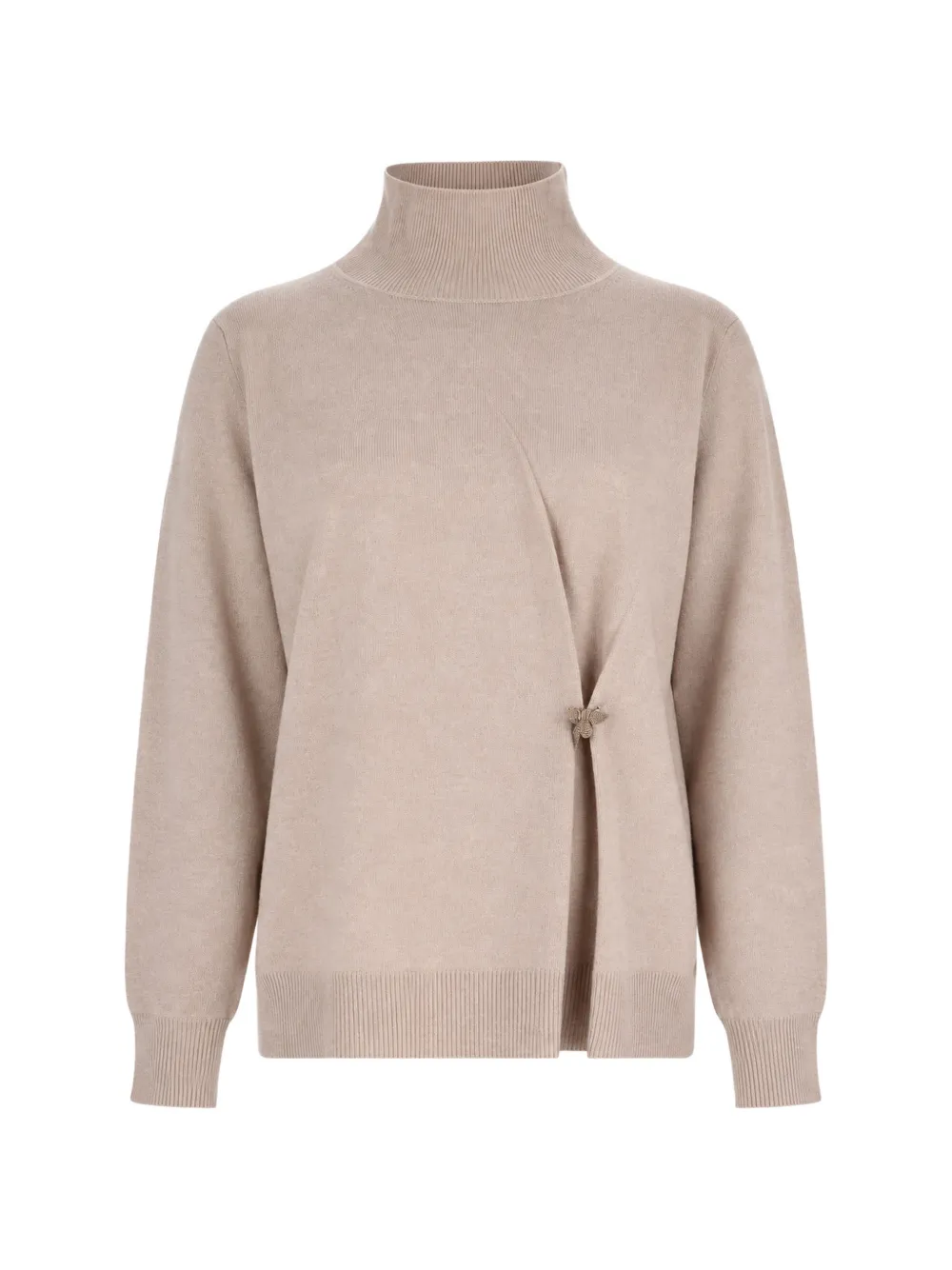 Fabiana Filippi Platinum turtleneck wrap-front sweater - Toni neutri
