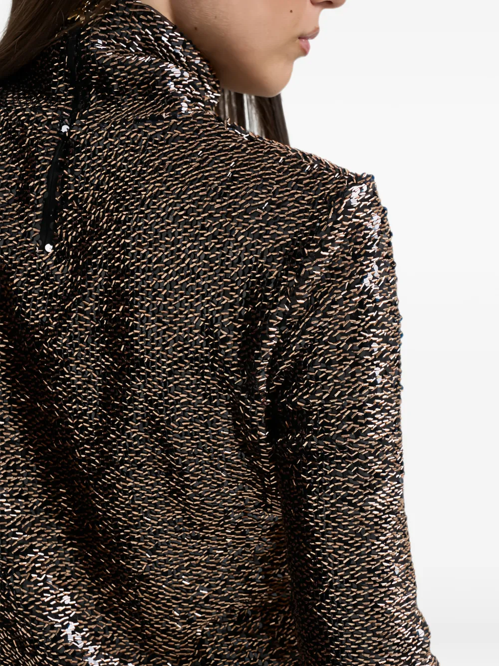 Patrizia Pepe sequin-embellished high-neck sweater Bruin