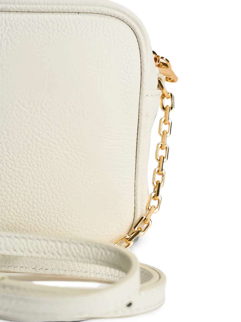 Patrizia Pepe All Day mini-tas van bewerkt leer met logo-plakkaat Wit