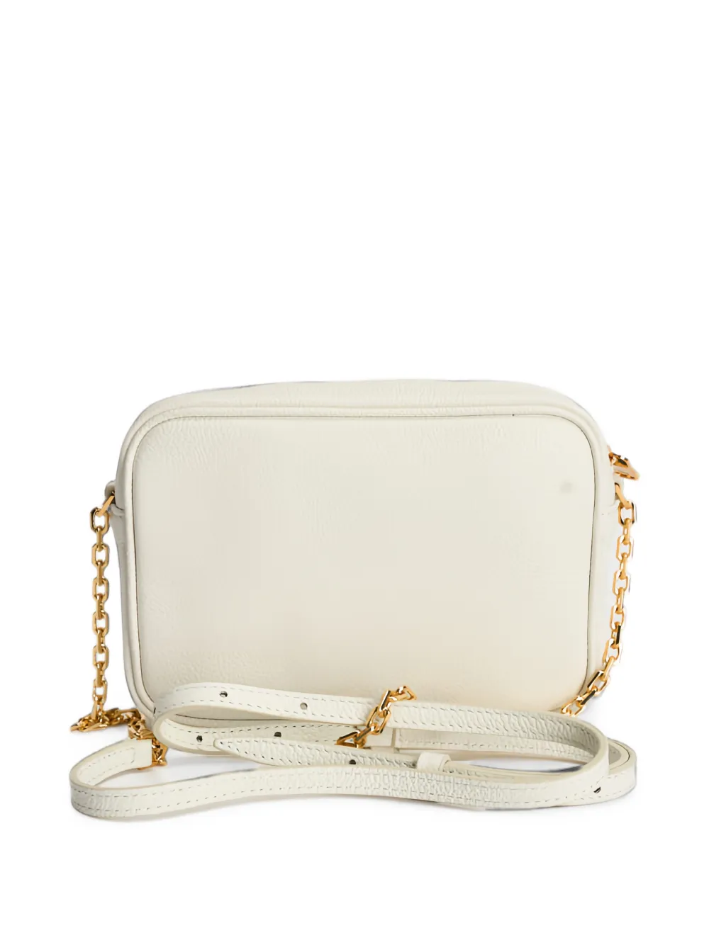 Patrizia Pepe All Day mini-tas van bewerkt leer met logo-plakkaat Wit