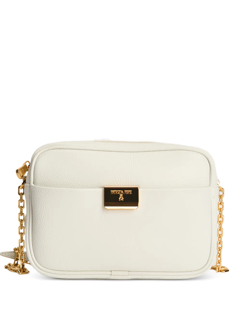 Patrizia Pepe All Day logo-plaque pebbled-leather mini bag - Weiß