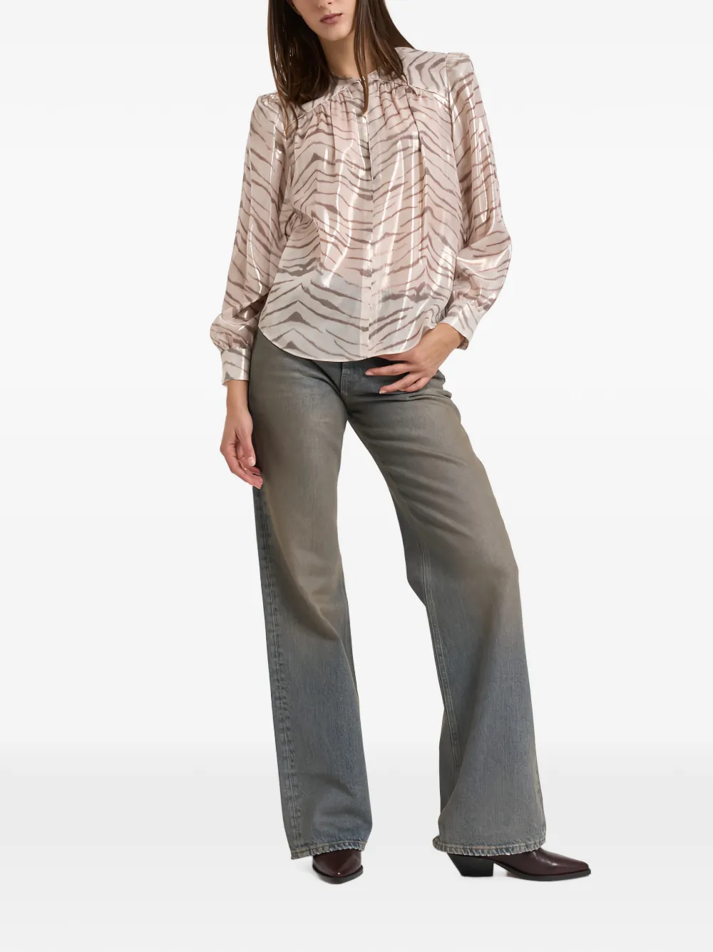 ISABEL MARANT Farali zijden blouse Beige
