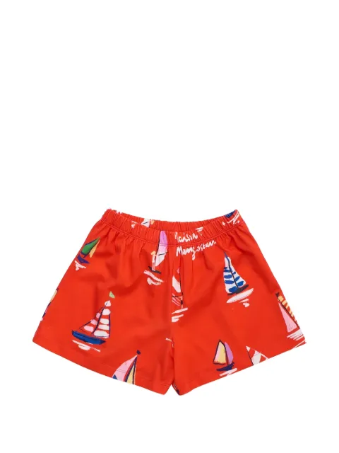 MAISON MANGOSTAN KIDS Barcos sailboat-print shorts