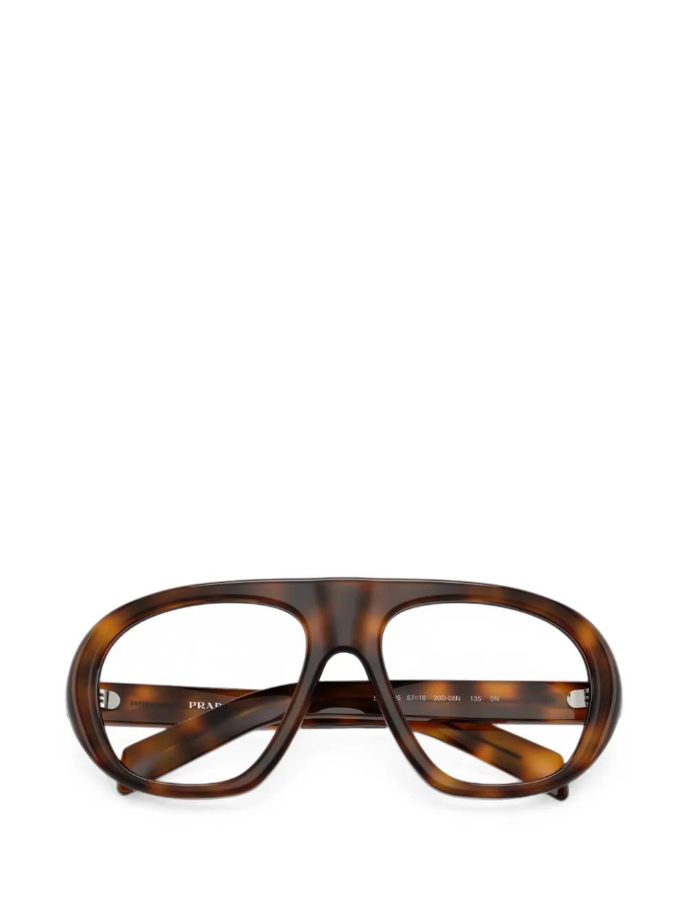 Prada Eyewear Zonnebril met geometrisch montuur met schildpadschild design Bruin