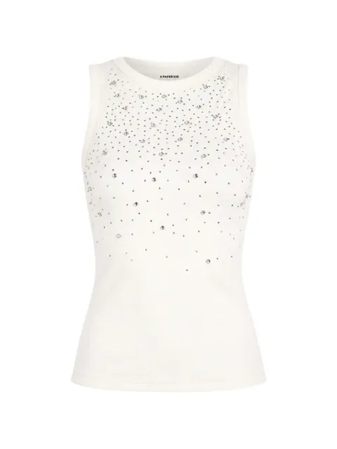 A Paper Kid crystal-embellished cut-out tank top