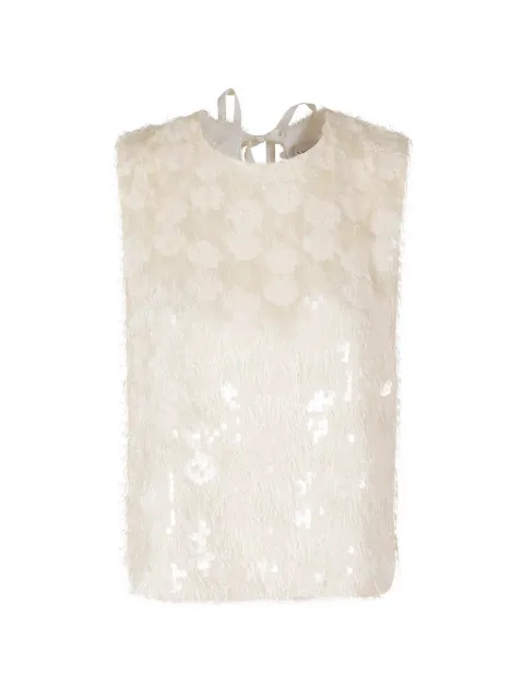 Semicouture Cara sequin-embellished fringed top