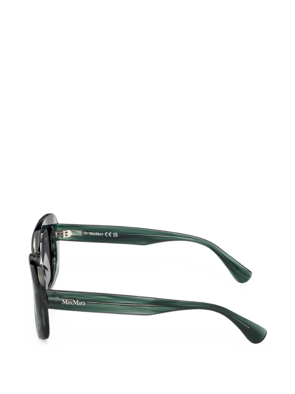 Max Mara Eyewear Zonnebril met ovalen montuur en logodetail Groen