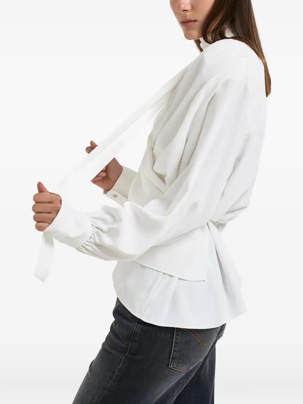IRO Wikkelshirt met sjaaldetail Wit