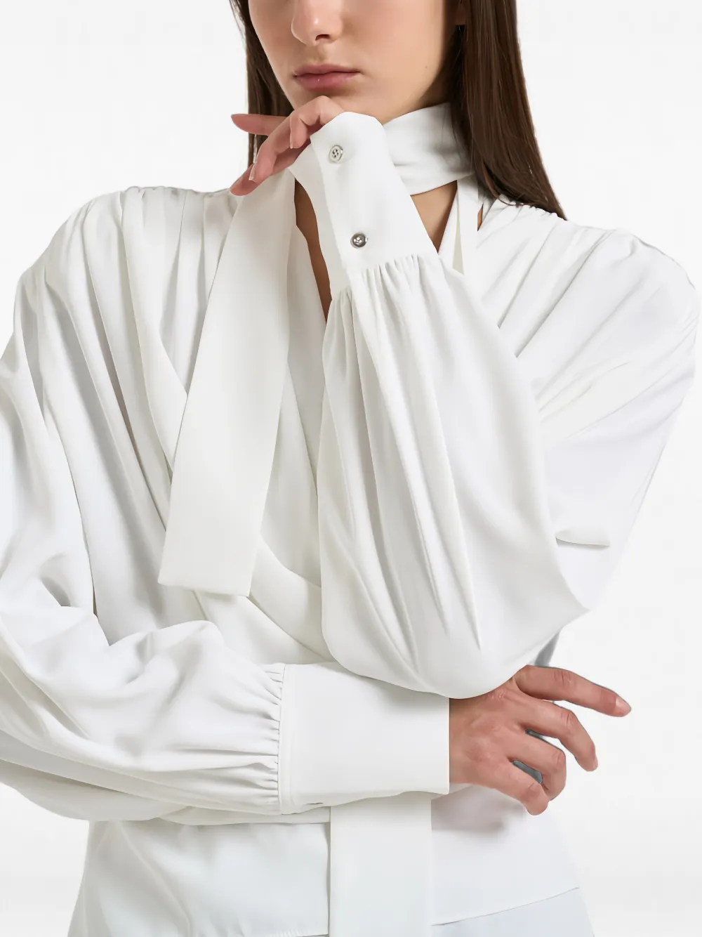 IRO Wikkelshirt met sjaaldetail Wit