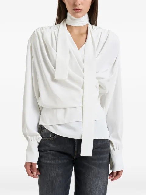 IRO wrap-style scarf-detail shirt