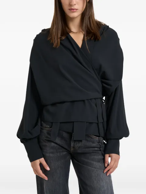 IRO wrap-style gathered-shoulder shirt