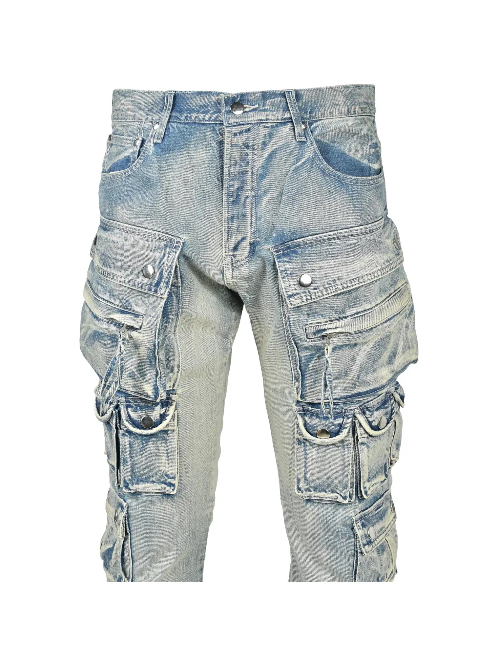 BREATH Jeans met riemlussen Blauw