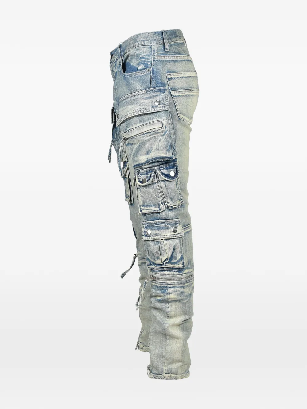 BREATH Jeans met riemlussen Blauw