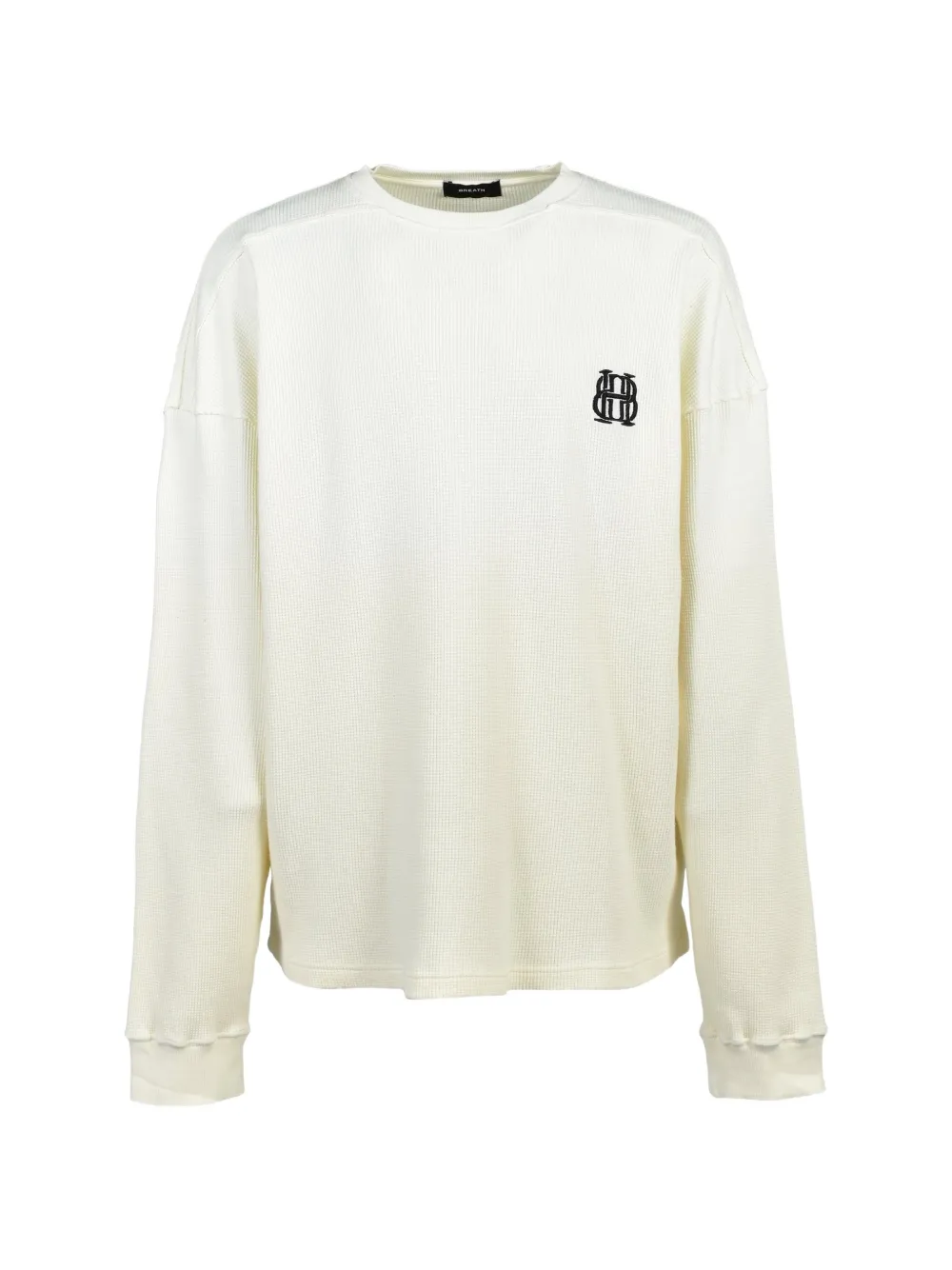 BREATH logo-embroidered waffle-knit sweatshirt