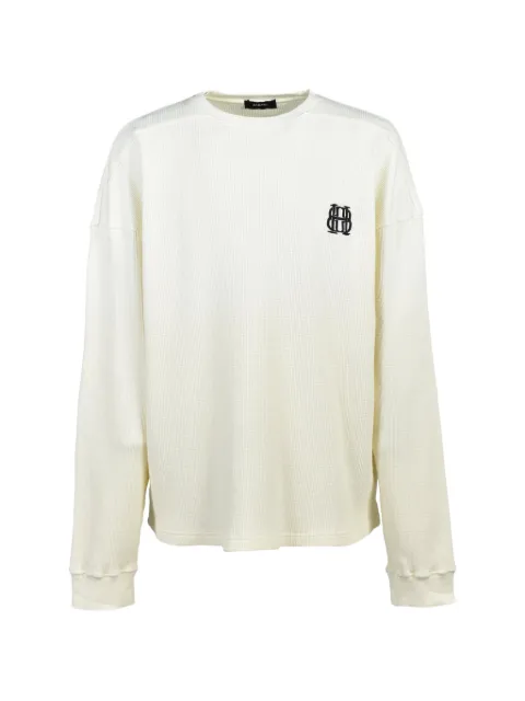 BREATH logo-embroidered waffle-knit sweatshirt