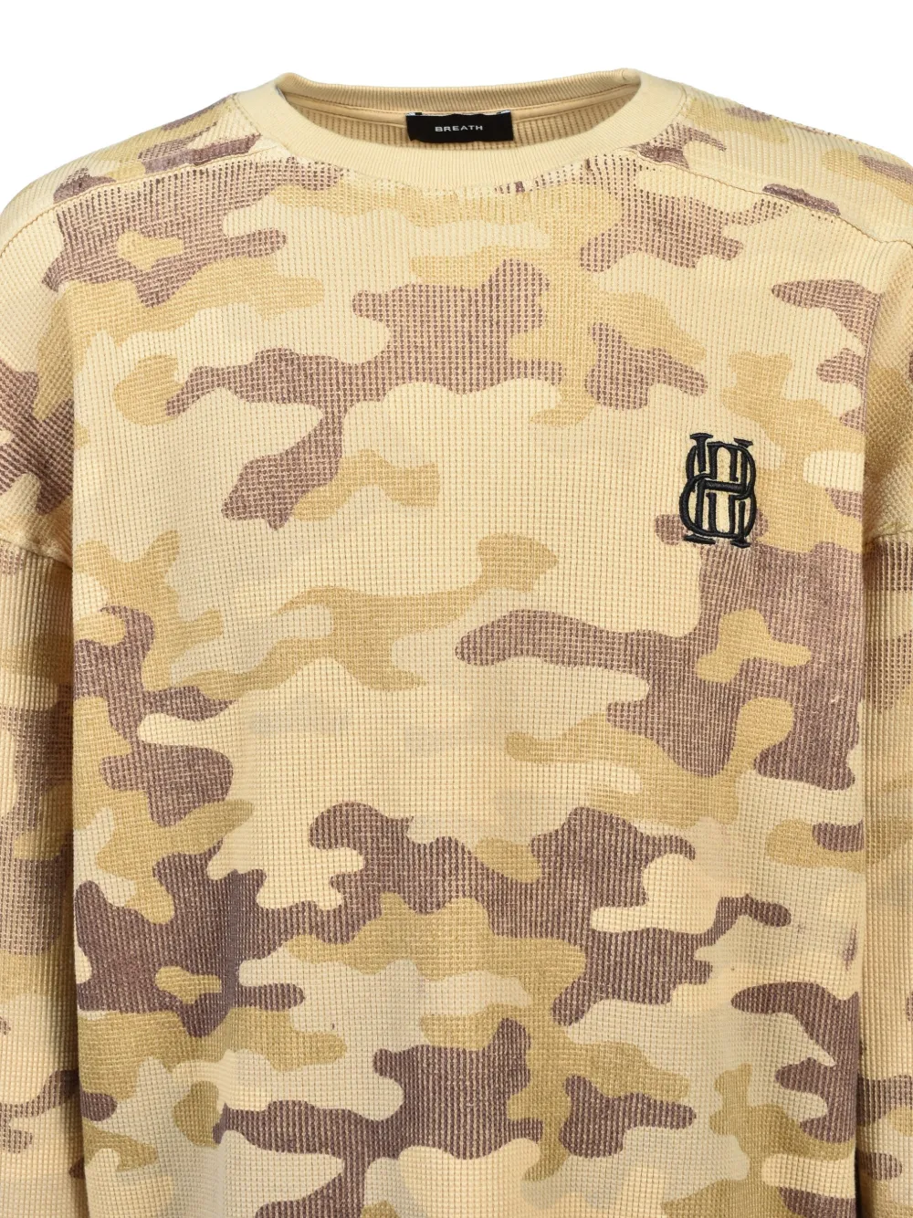 BREATH Sweater met camouflageprint Beige