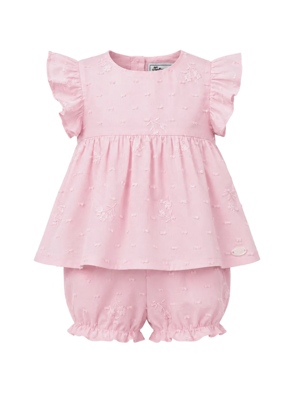 Tartine Et Chocolat Broderie anglaise gestreepte shorts Roze