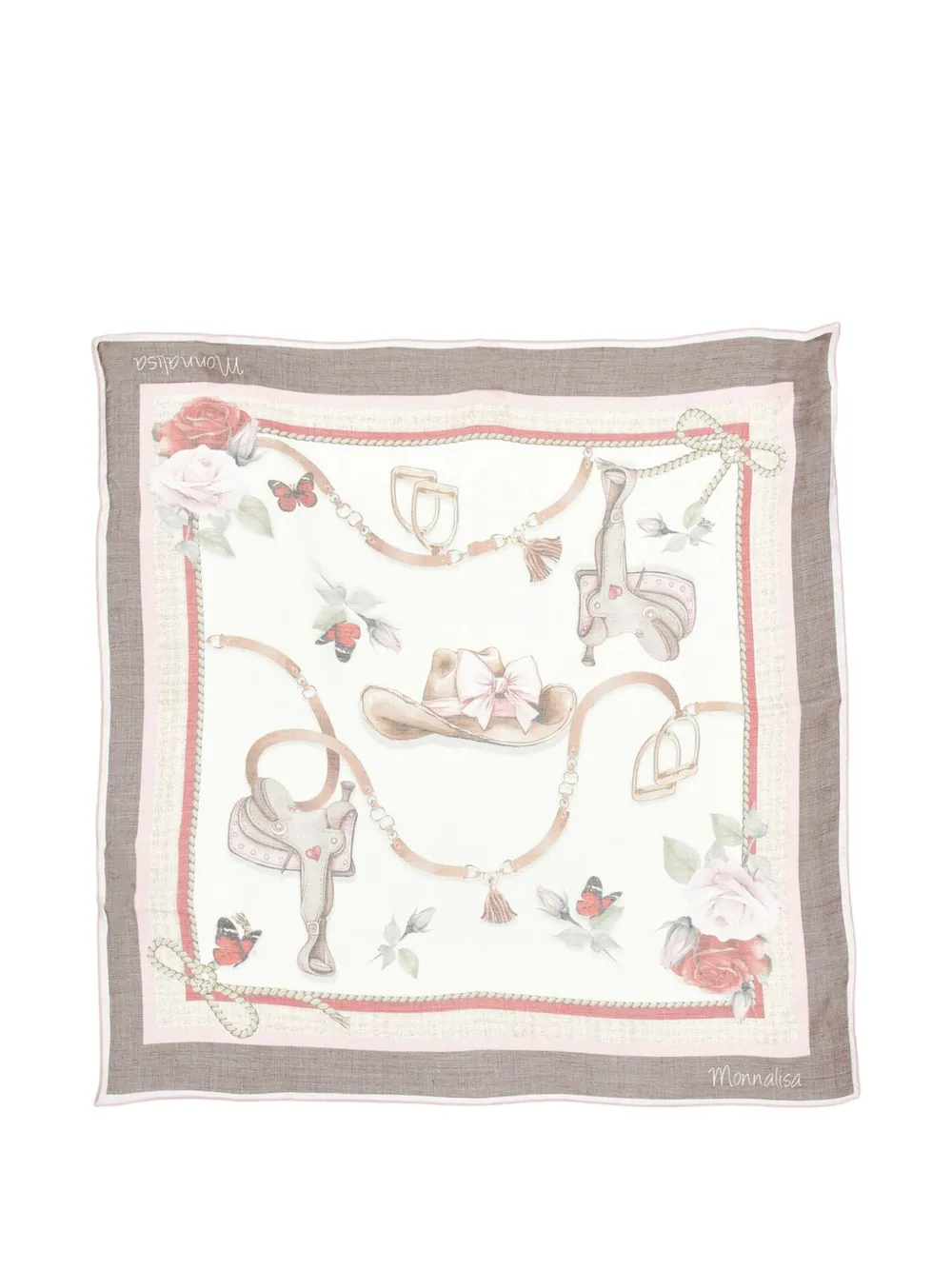 Monnalisa Rodeo floral-print scarf - Bianco