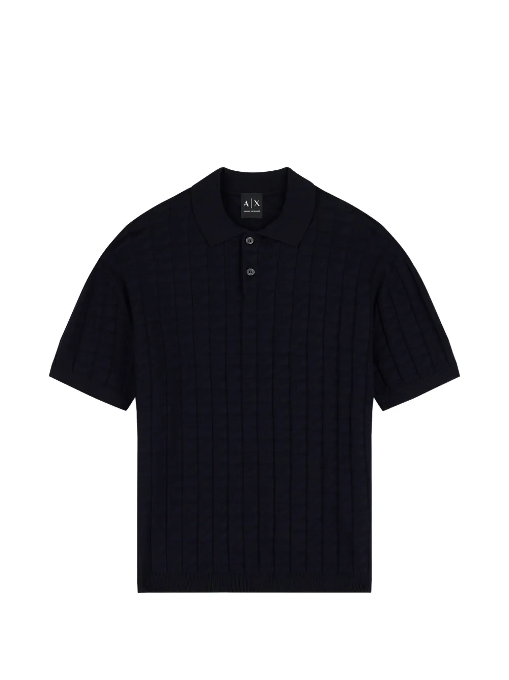 Armani Exchange textured knit polo shirt · L