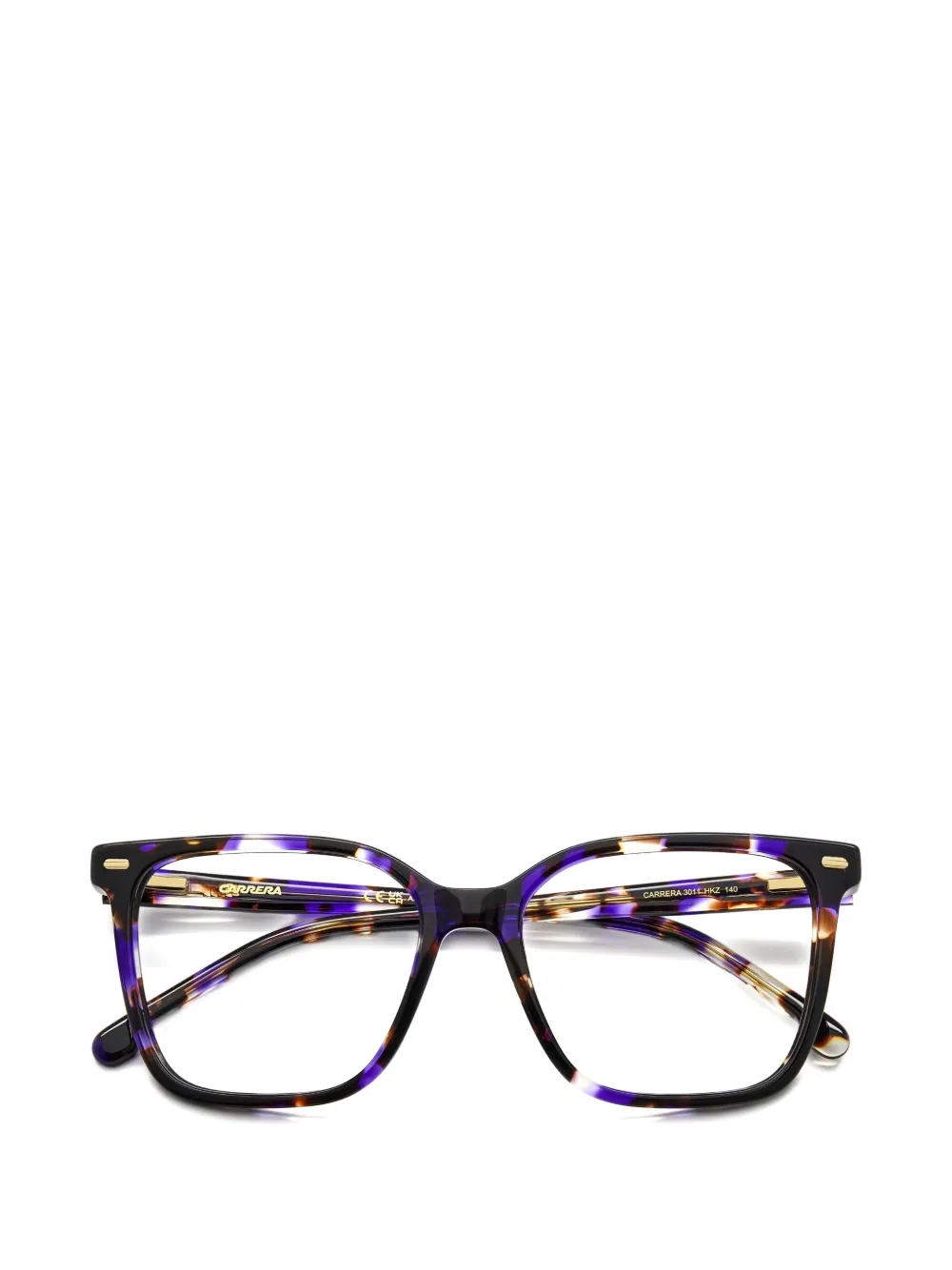 Carrera Bril met vierkant montuur en schildpadschild design Paars