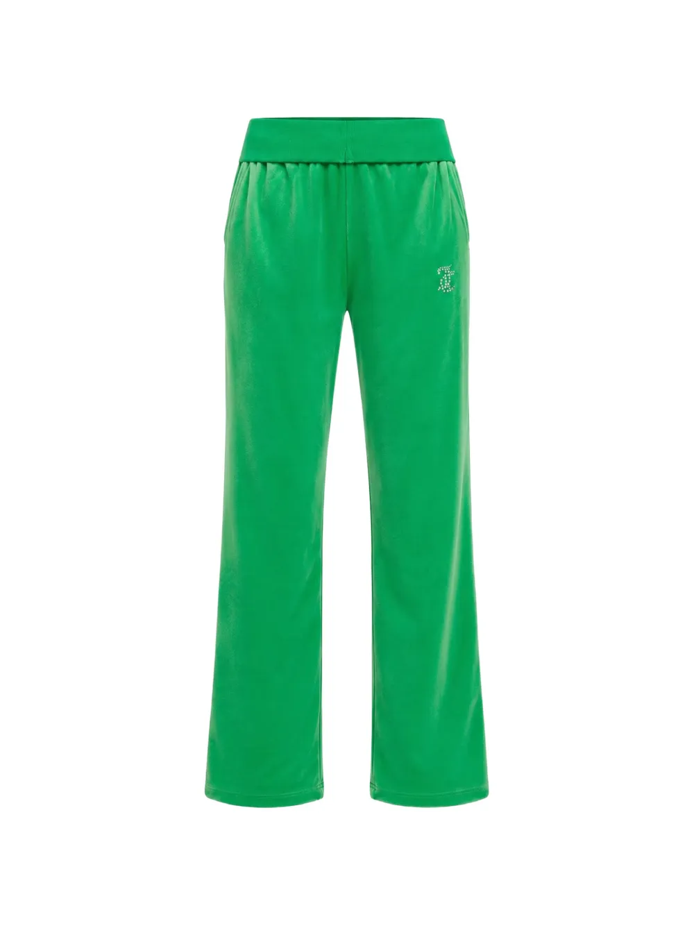 Juicy Couture Kids rhinestone-embellished velour track pants - Verde
