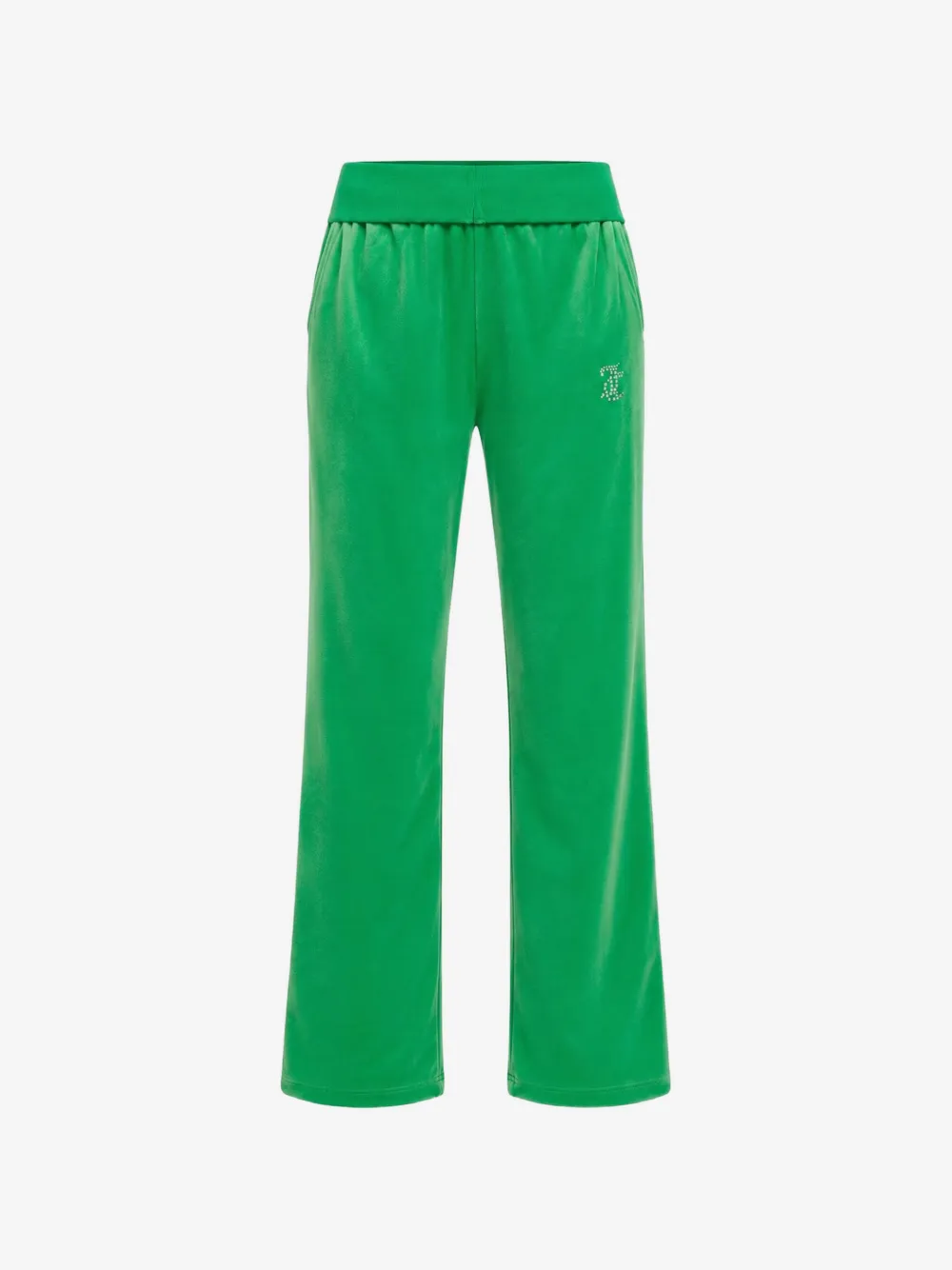 Juicy Couture Kids 라인스톤 장식 벨로어 트랙 팬츠