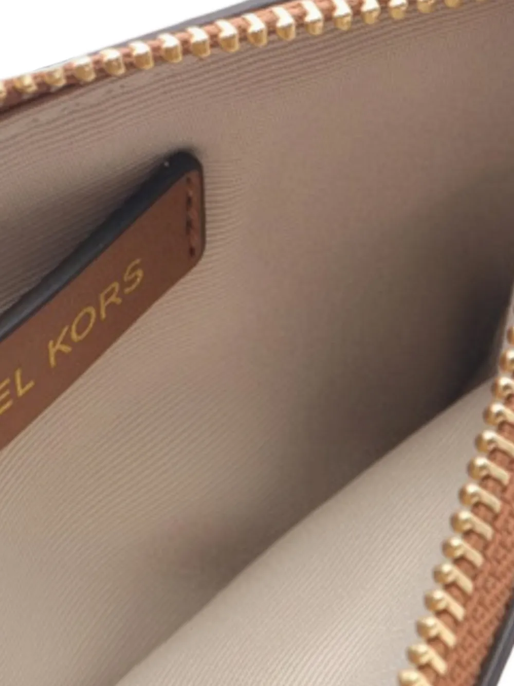 Michael Kors Jet Set kleine pasjeshouder met kenmerkend logo Beige