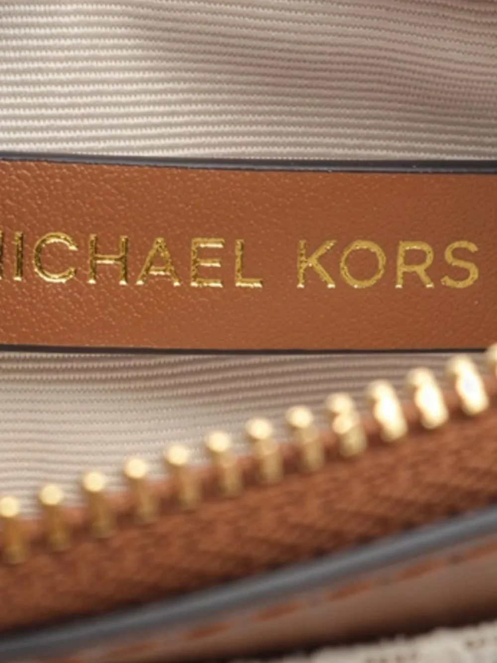 Michael Kors Jet Set kleine pasjeshouder met kenmerkend logo Beige