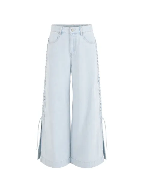 FARM Rio lace-up wide-leg jeans
