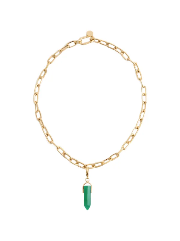 La DoubleJ Pillar Charm Necklace in Gold